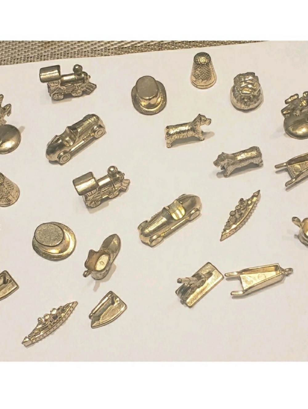 Monopoly Game Tokens Replacement Lot Of 23pcs Gold Tone